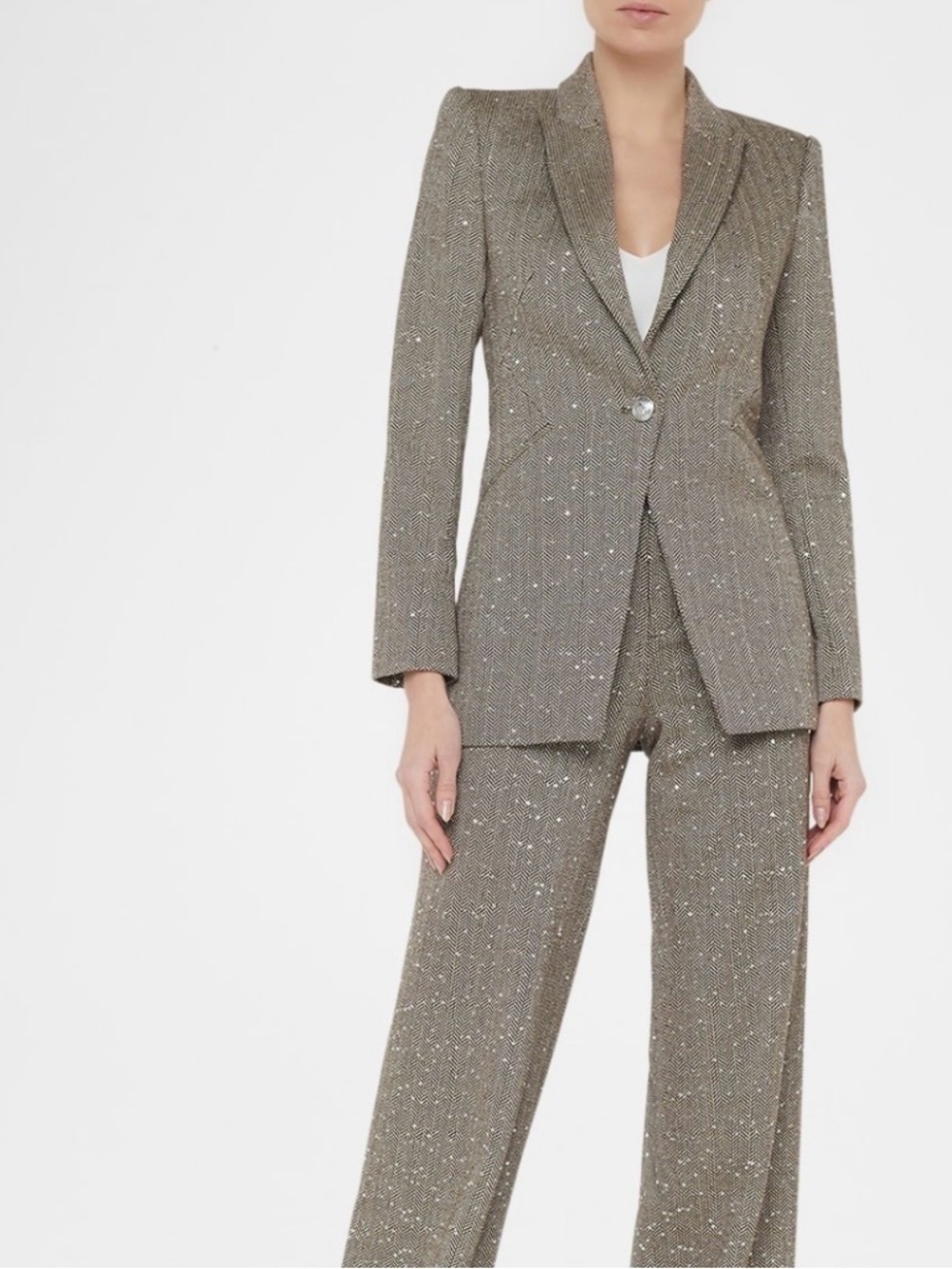 L’AGENCE NWT-SHEILA HOUNDSTOOTH BLAZER W/ ALL OVER EMBELLISHMENT-SIZE 2 - Picture 1 of 6